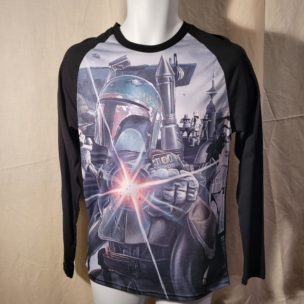 Star Wars Boba Fett Bounty Hunter Long Sleeve Tee Shirt